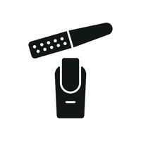 The nail file icon features a simple modern design concept that captures beauty in a minimalist way while maintaining a contemporary look. vector