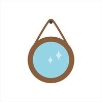 The mirror icon design reflects minimalism and modernity in a balanced graphic concept vector