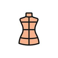 The mannequin tailor icon is crafted with a modern design concept offering a simple yet elegant graphic for tailoring and fashion visuals. vector