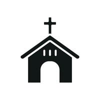 Sleek minimalist concept graphic featuring a church building icon design vector