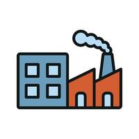 Simple and contemporary factory building icon design concept graphic vector