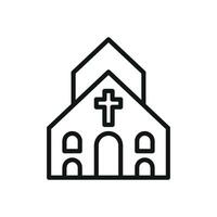 Minimalist church building icon with a modern design concept vector