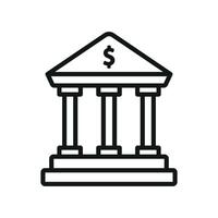 Minimalist bank building icon with a modern design concept vector