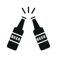Beer glass bottle icon design in a clean and modern graphic concept vector