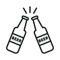 Minimalist and sleek beer glass bottle icon with a modern concept graphic vector