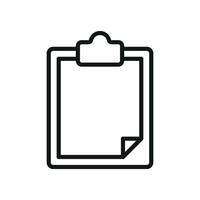 A modern clipboard stationery icon integrates sleek and basic design features in its graphic concept vector