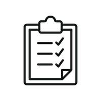 The clipboard stationery icon showcases clean graphic lines with a focus on modern design principles vector