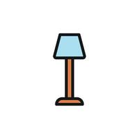 A floor lamp icon emphasizes functional elegance with a simple yet cutting-edge modern design vector