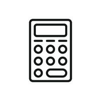 A calculator stationery icon showcases clean lines and basic design with a stylish modern touch vector