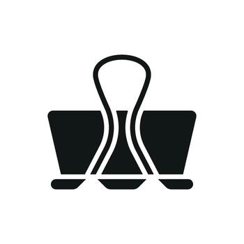 Modern and simple bulldog clip design in a conceptual graphic vector