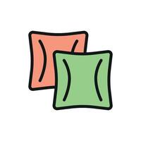 Throw pillow icon with a simple and modern design concept vector