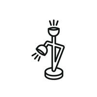A floor lamp icon embodies the essence of modern design with a focus on simplicity and functionality vector