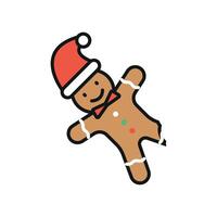 A modern and simple design of gingerbread focuses on its iconic shape and festive details with smooth lines muted colors and a minimalist aesthetic vector