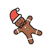 A simple gingerbread graphic emphasizes its classic shape and cheerful accents with refined layouts and a modern approach to holiday-themed visuals vector