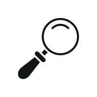 The magnifying glass stationery icon illustrates a harmonious blend of basic design and modern functionality for versatile usage vector