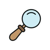Featuring sleek lines the magnifying glass stationery icon emphasizes simplicity and modern design in a cohesive graphic concept vector