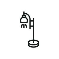 A floor lamp icon features streamlined graphic elements balancing modernity and basic design principles vector