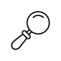 The magnifying glass stationery icon combines a minimalist concept with contemporary elements forming a practical graphic solution vector