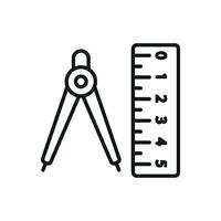 Designed with clarity and usability in mind the set ruler icon combines basic and modern design elements into a cohesive visual graphic vector