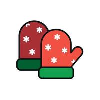 A minimalist Santa gloves icon emphasizes their cozy charm with smooth finishes geometric shapes and subtle details that align with modern holiday design trends vector