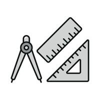 A modern and simple set ruler icon reflects a basic design concept with clean lines and a focus on functional aesthetic appeal vector