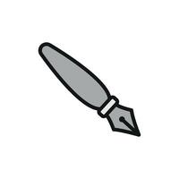 The fountain pen stationery icon represents a sleek and minimalist design combining basic elements with modern visual appeal vector