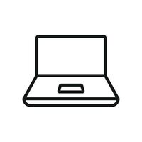 This laptop stationery icon reflects a sleek and simple approach to design merging basic principles with a modern visual style vector