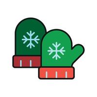 Santa Christmas gloves are reimagined in a modern and simple design focusing on their cheerful form and festive colors with clean contours and stylish accents vector