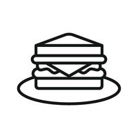 The modern and simple sandwich design uses minimal elements to showcase the classic layers of bread fillings and toppings in a sleek and efficient way vector