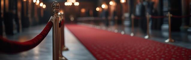 Elegant red carpet entrance at a sophisticated venue during an event photo