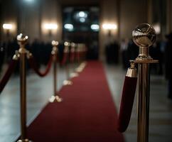 Velvet rope entrance at a formal event showcasing elegance and style photo