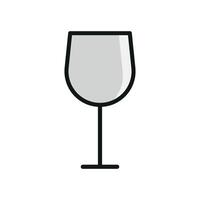 Wine glass icon design in a clean and modern graphic concept vector