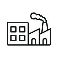 Minimalist factory building icon with a modern design concept vector