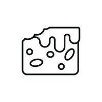 A simple brownies illustration emphasizes the block-like form and rich essence of the dessert through a minimalistic layout and precise graphic detailing vector