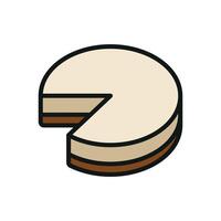 A simple cheesecake design removes unnecessary details focusing on the desserts smooth layers and iconic form with clean lines and neutral tones vector