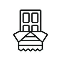 A chocolate bar graphic in a modern and simple style uses bold contrast sharp lines and minimal color to create a clean and sophisticated visual representation vector
