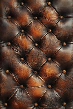 Textured vintage leather surface with tufted design and buttons photo