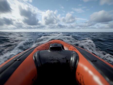 Riding the waves on a jet ski in calm ocean waters photo