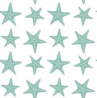 Seamless pattern of sketch sea star vector