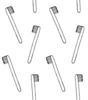 Seamless pattern of tooth brush vector