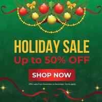 Festive Holiday Sale Announcement Template vector