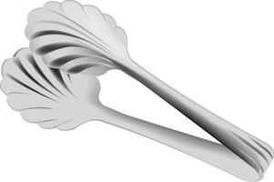 A pair of silver spoons on a white background vector