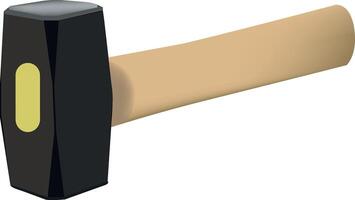 A hammer with a yellow light bulb on it vector