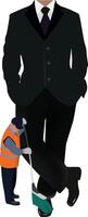 A man in a suit and tie is standing next to a man in a suit vector