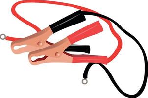 A car battery jump starter with two wires vector