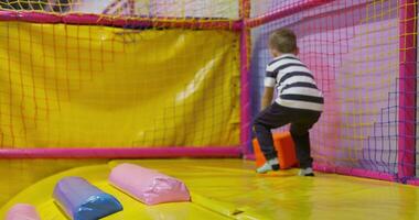 Child Playing with Foam Blocks Indoors video