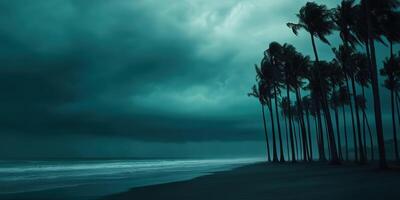 Dark storm clouds approaching the coastline during hurricane season photo
