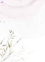 Abstract watercolor background with botanical png