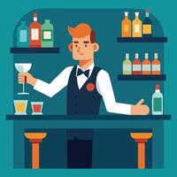 Bartender Vibes in Bar Flat vector