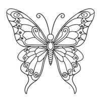Simple Butterfly Coloring Templates vector
